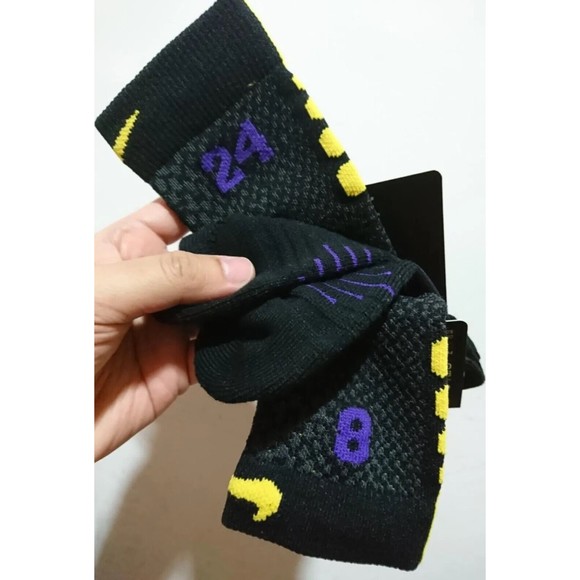 Nike KOBE Lakers BLACK MAMBA CITY EDITION Elite Crew Socks Size US 8-12 - Picture 10 of 16